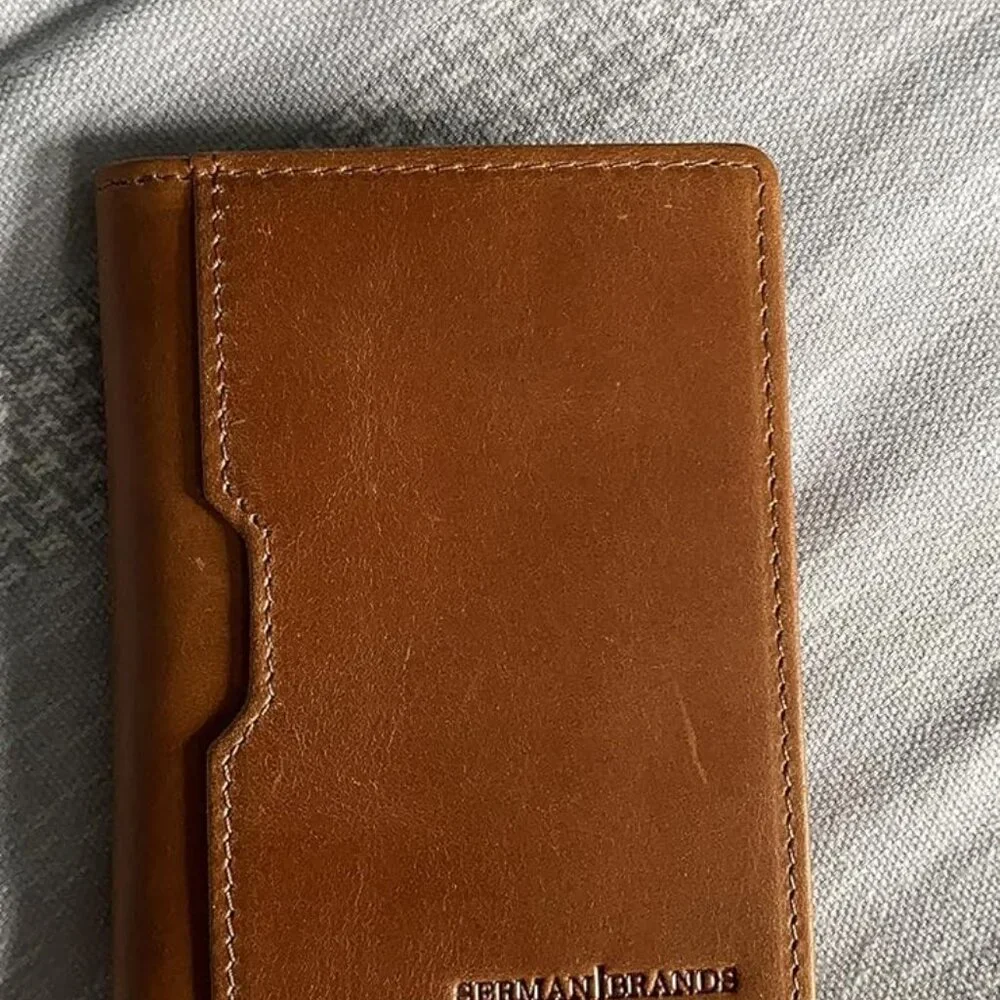 Men Brown Slim leather RFID Blocking Minimalist Card Front Pocket Wallets